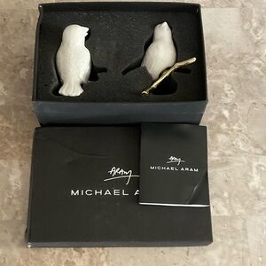Michael Aram White and Gold Bird Figurine Salt & Pepper Set